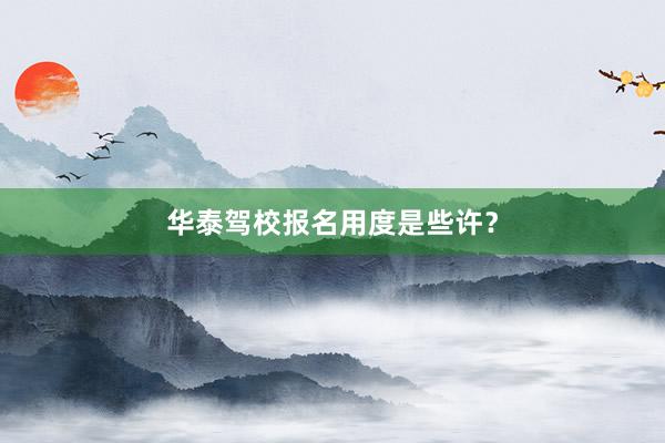 华泰驾校报名用度是些许？