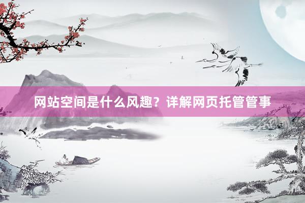 网站空间是什么风趣？详解网页托管管事